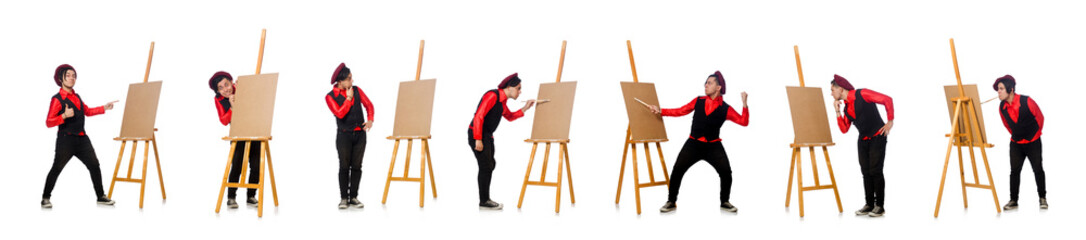 Funny artist isolated on white