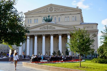  street view of Moscow in the center of Moscow near the Bolshoi Theatre