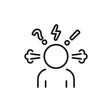 Angry Person Line Icon. EPS 10