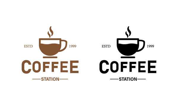 Coffee station banner. For coffee shop. Vector on isolated white background. EPS 10