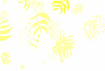 Light Green, Yellow vector abstract background with leaves.