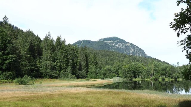 Bayerische Landschaft. Enterrottach zum Suttensee durch das idyllische Rottachtal. Tolle Ausblicke in die unber&uuml;hrte Natur und Mangfallgebirge
