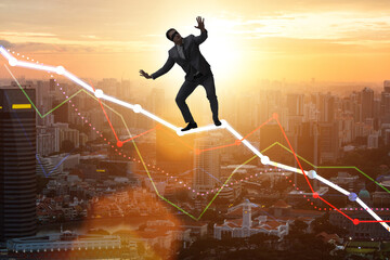 Crisis concept with declining chart