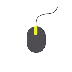 Icono de ratón de computadora. Dispositivo apuntador. Cursor. Ilustración vectorial aislada en fondo blanco