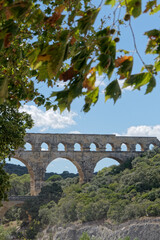 Le pont du Gard dans la commune de Remoulins - Gard - France