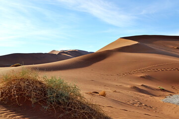 Rote Sanddünen im Sossusvlei in Namibai