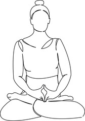girl in lotus position meditates
