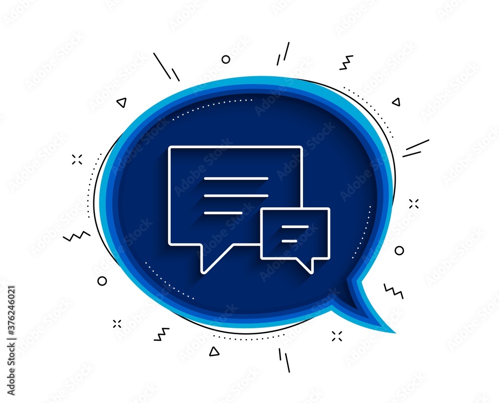 Poster chat line icon. chat bubble with shadow. speech bubble sign. communication or comment symbol. thin l