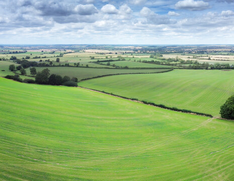 Aerial View Of Farmland In The Uk