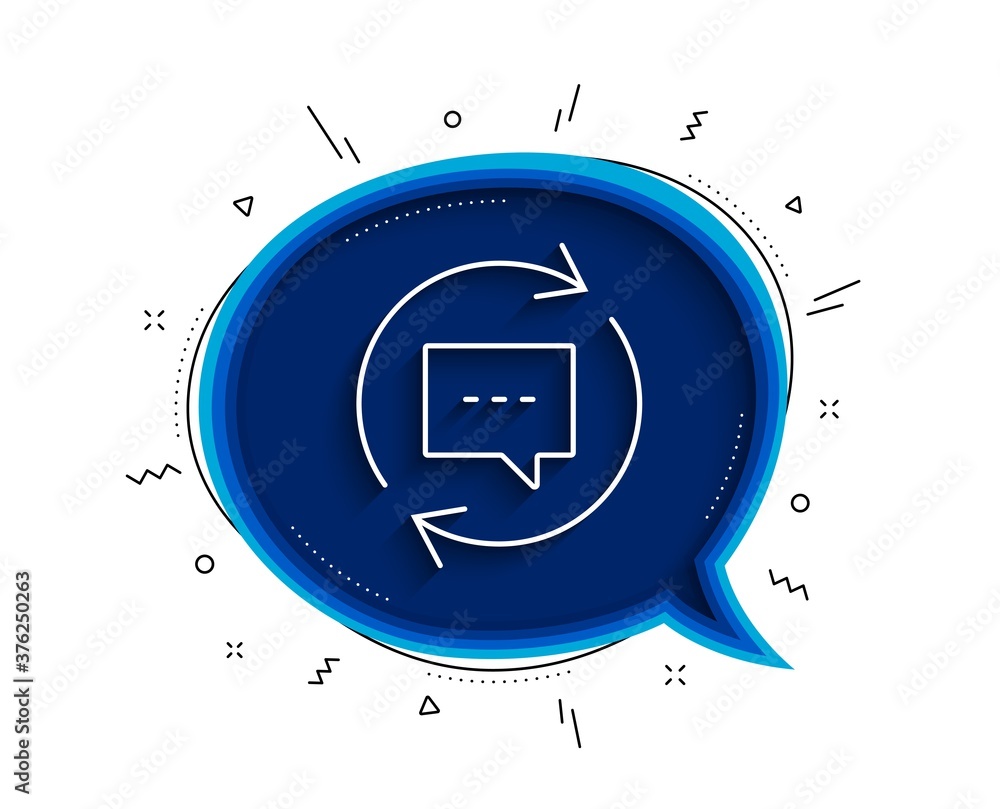 Aufkleber update comments line icon. chat bubble with shadow. chat speech bubble sign. communication symbol. t