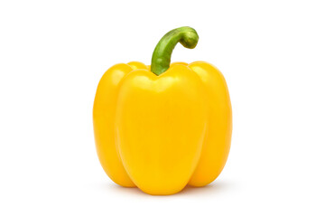 Yellow bell pepper isolated on white background with clipping path.