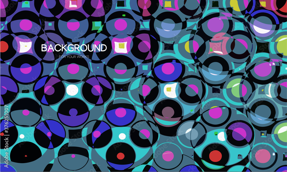 Aufkleber colorful abstract background with round pattern composition. retro graphic concept. for use in all t