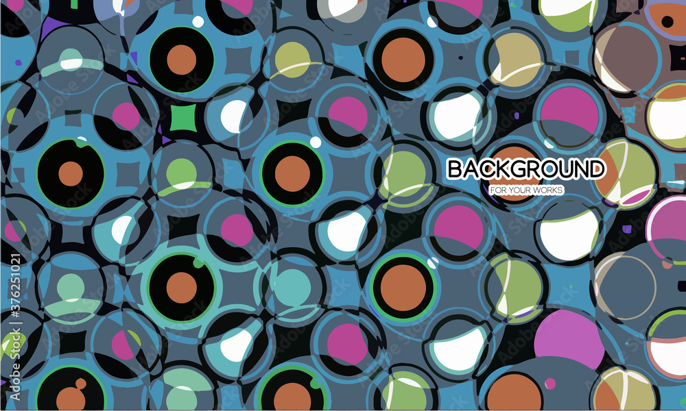 Aufkleber colorful abstract background with round pattern composition. retro graphic concept. for use in all t