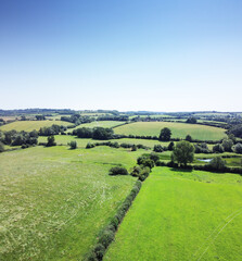 aerial view of farmland in the uk