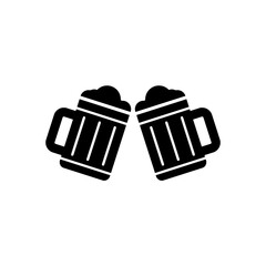 Beer glass icon, hop logo isolated on white background