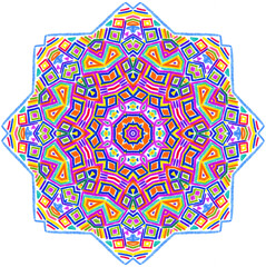 Bright abstract shape with multicolor pattern