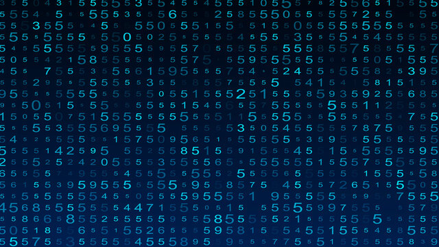 Digital background blue matrix. Matrix background. Binary computer code. Hacker coding concept. 3D rendering.