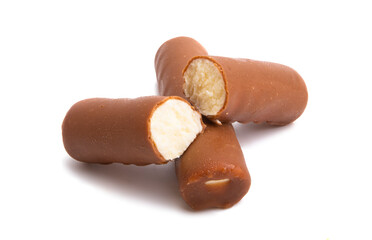 chocolate curd isolated