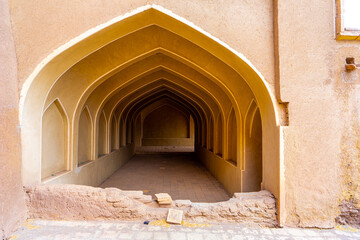 Fototapeta na wymiar Iran, restored part of the Castle in Rayen. In the district of Kerman.