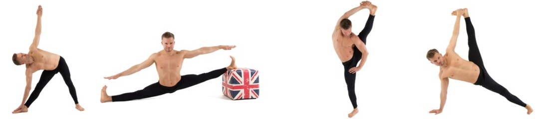 Obraz premium Young attractive man. Yoga, sports and a healthy lifestyle. 