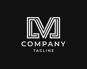 Initial M line art logo design
