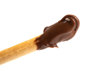 biscuit stick with chocolate cream isolated