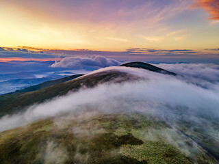 Amazing sunset in the mountains.