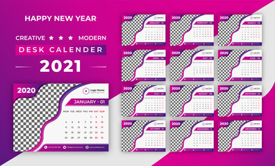 Creative Modern Stylish Trendy Calendar Design Template	