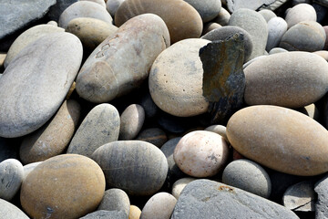 Wet pebbles stones on the seaside
