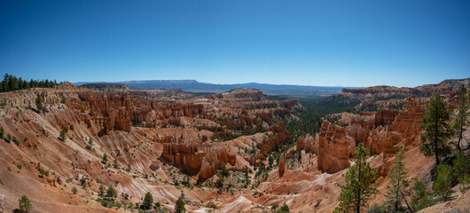 Panorama of hoodoos and sand stone in Bryce Canyon National Park, Utah 