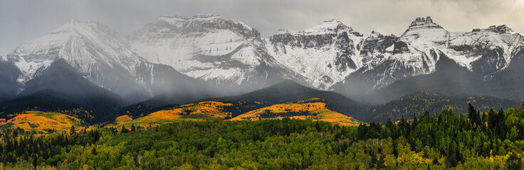 Beautiful Autumn Color in the San Juan Mountains of Colorado. The Sneffels Range.