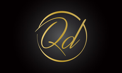 Initial letter QD logo design with creative modern business typography vector template. Creative isolated QD letter logo design
