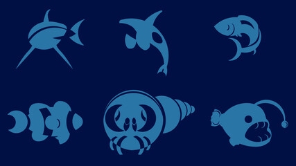 Logos de animales del océano 
