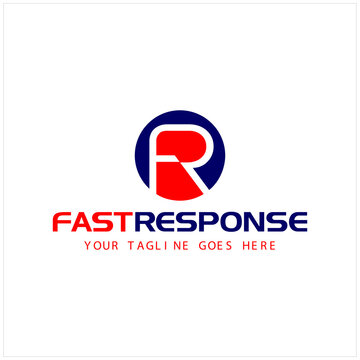 Simple Initial F R Isolated With Circle And Letter Fast Response For Delivery Company Logo Design Inspiration