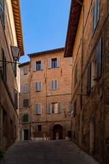 Fototapeta na wymiar The old town of Siena at the Tuscany Region in Italy 