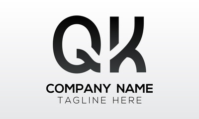 Initial letter QK logo design with modern business typography vector template. Creative isolated QK letter logo design