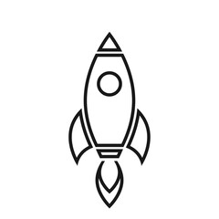 rocket line icon. starting business, beginning and startup symbol. web design element