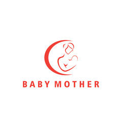 mother and child logo illustration with color vector design