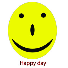 Fototapeta premium smiley yellow with eyes and a smile and the words 