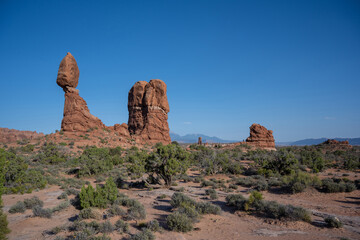Balanced rock during the day in Arches National park