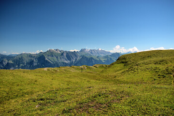 Fototapeta premium Bergwelt auf dem Pizol in der Schweiz 7.8.2020