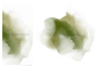 Abstract watercolor green background. Vector