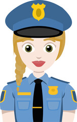 Vector illustration of a policewoman emoticon
