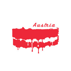Painted Austria flag, Austria flag paint drips. Stock vector illustration isolated on white background