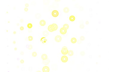 Light Pink, Yellow vector background with bubbles.