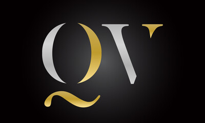 Initial letter QV logo design with modern business typography vector template. Creative isolated QV letter logo design