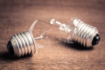 Two Broken Light Bulbs