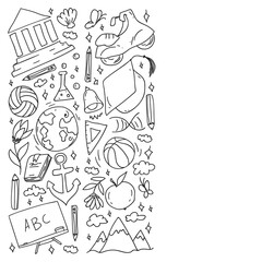 Imagination and creativity icons. School. Reading, chemistry, online education.