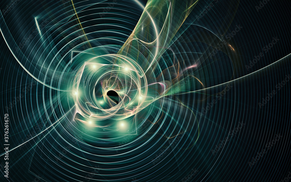 Aufkleber digital image generated on a computer consisting of beautiful abstract geometric shapes, lines of di