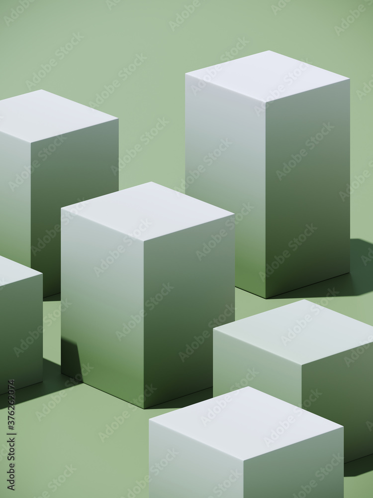 Poster minimal abstract mockup background for product presentation. green blending gradient podium on green